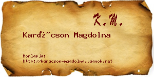 Karácson Magdolna névjegykártya