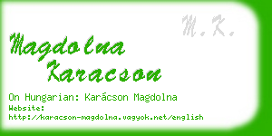 magdolna karacson business card